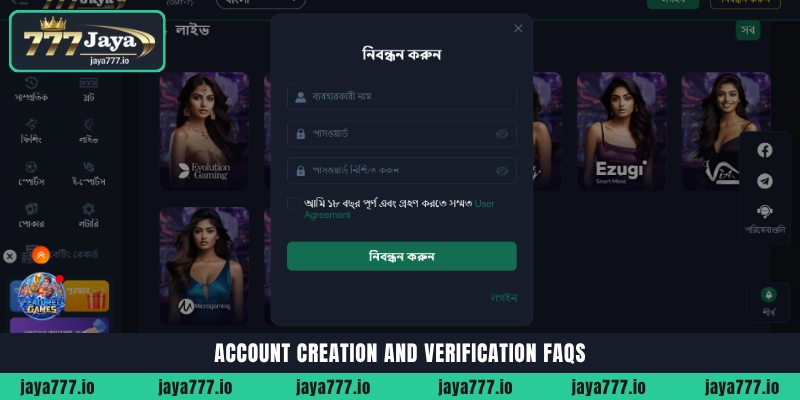 Account creation, identity verification, and registration FAQs at Jaya777 online casino