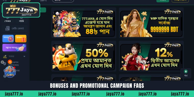 Welcome bonuses, weekly cashback, and promotional campaign FAQs at Jaya777