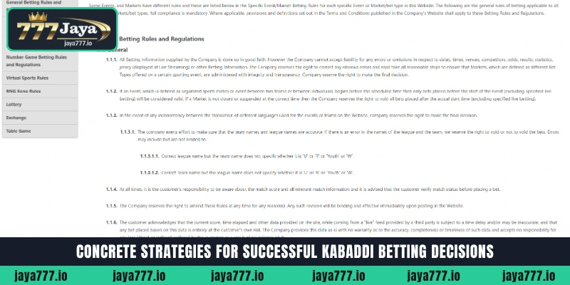 Jaya777-এ অনলাইনে Kabaddi Betting-এর স্ট্র্যাটেজিক গাইড 4 Concrete strategies, live betting tips, and analysis for successful Kabaddi Betting
