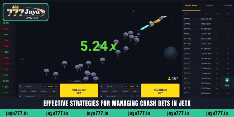 Effective betting strategies and bankroll management for JetX crash game