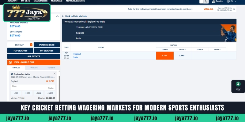 Key Cricket Betting wagering markets and odds formats for modern sports enthusiasts