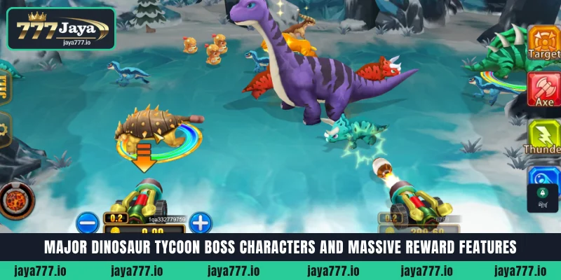 Major Dinosaur Tycoon boss characters and massive jackpot reward features