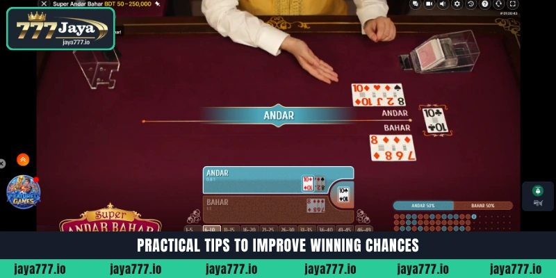 Practical tips and betting strategies to improve winning chances in Andar Bahar