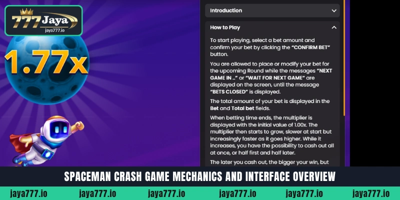 Spaceman crash game mechanics, auto cashout and user interface overview