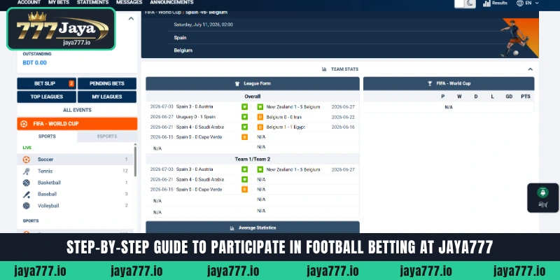 Step-by-step guide to register, deposit via bKash, and place Football Betting wagers at Jaya777