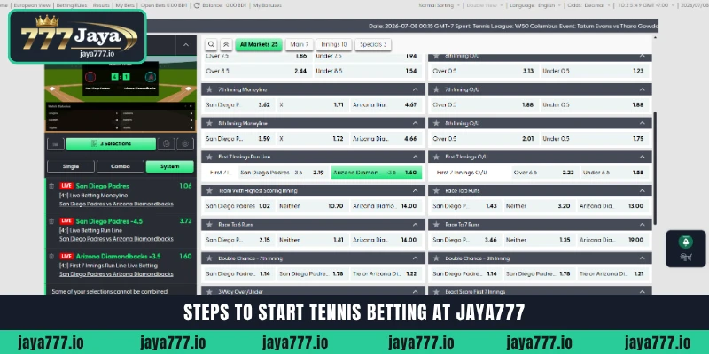 প্রফেশনাল Tennis Betting-এর মাধ্যমে আপনার উইনিং পটেনশিয়াল ম্যাক্সিমাইজ করুন 4 Step-by-step guide to register, deposit via bKash, and start Tennis Betting at Jaya777